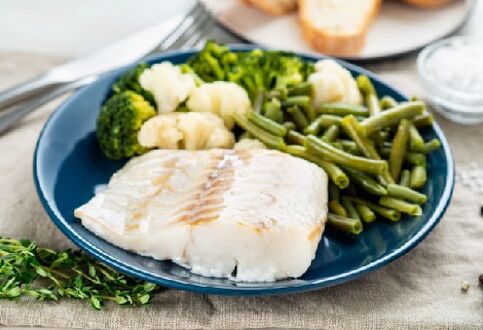 Fish and vegetables